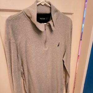 Nautica Grey Large Quarter Zip Sweatshirt